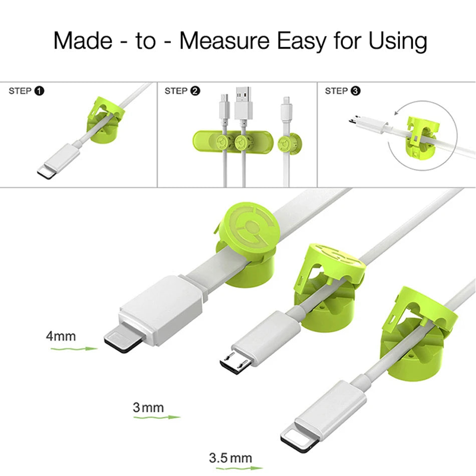 Car Magnetic Cable Holder Cable Clip Protector Cord Winder Car Wire Organizer Desktop USB Charging Line Management Wire Keeper
