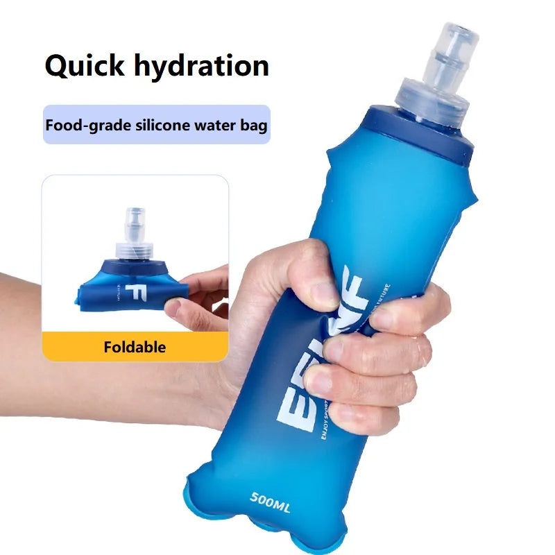 New Flask 500ml Running Soft Water Bottle Running Soft Flask Gourde Silicone Water Bottle Running Bottle YDSH02