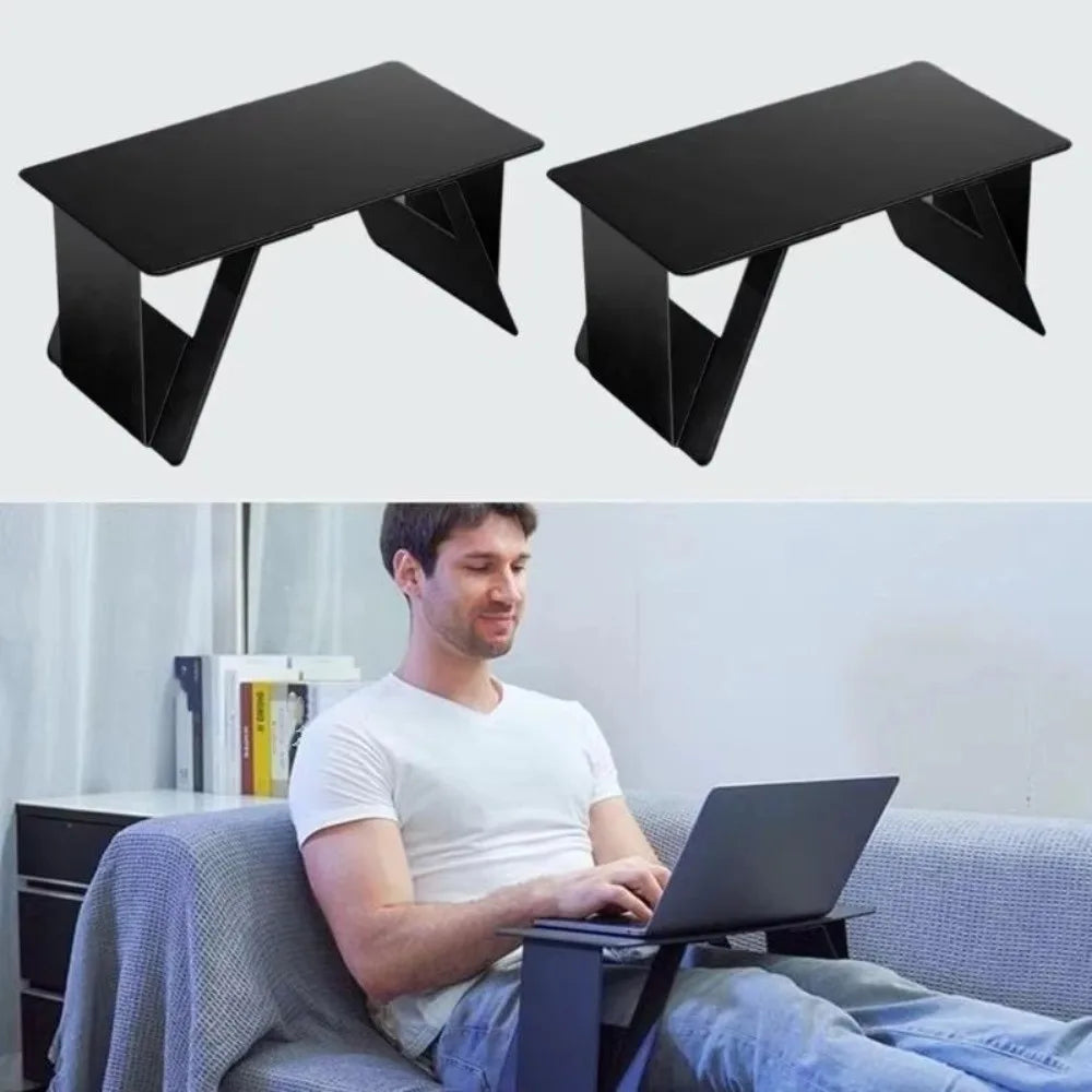 6-in-1 Function Foldable Laptop Stand Ultra-Thin Profile PU Leather Surface Computer Support Adjustable Portable Laptop Desk
