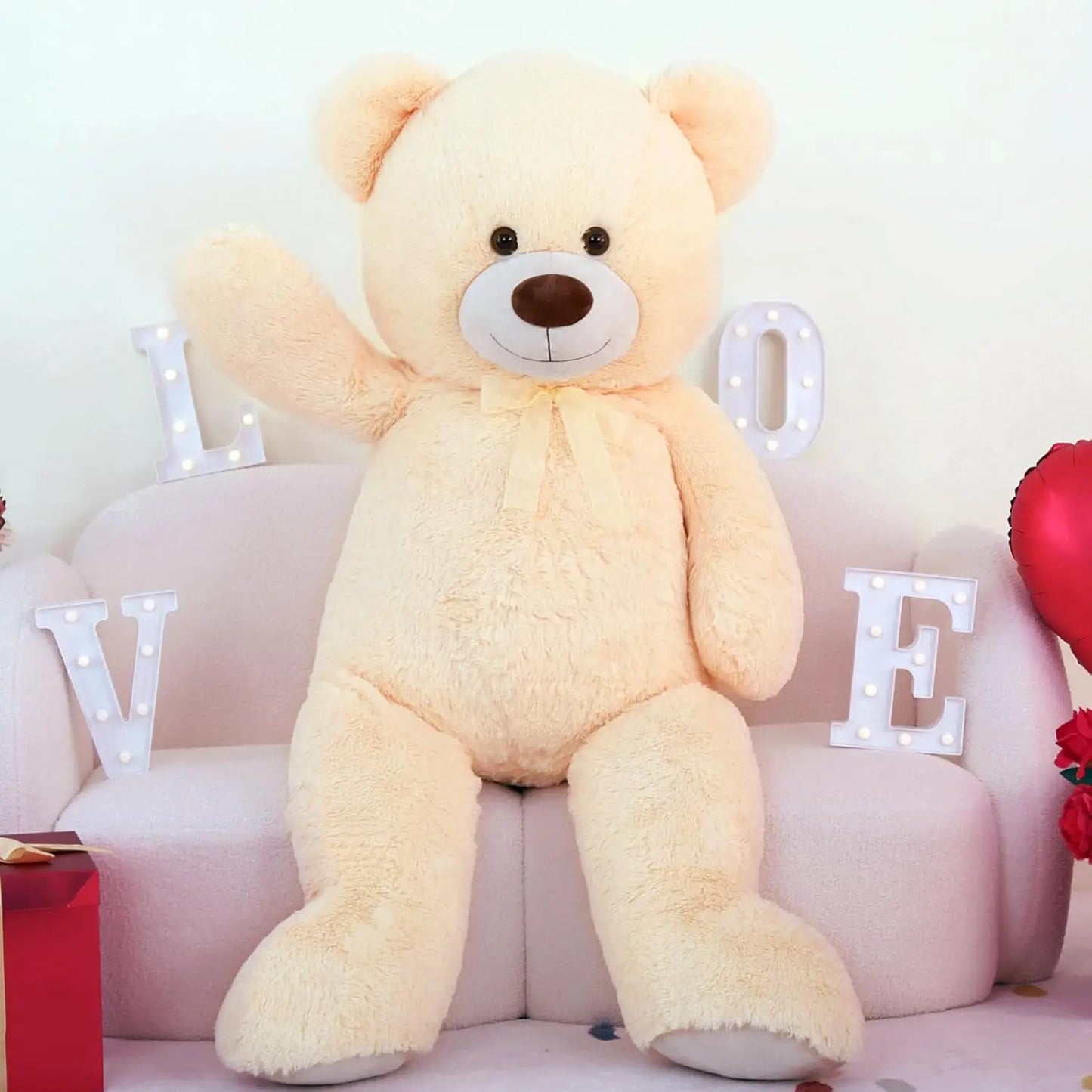 MorisMos Giant Teddy Bear Stuffed Animal 4 Feet,51.8in Big Teddy Bear for Baby Shower  Valentine's Day