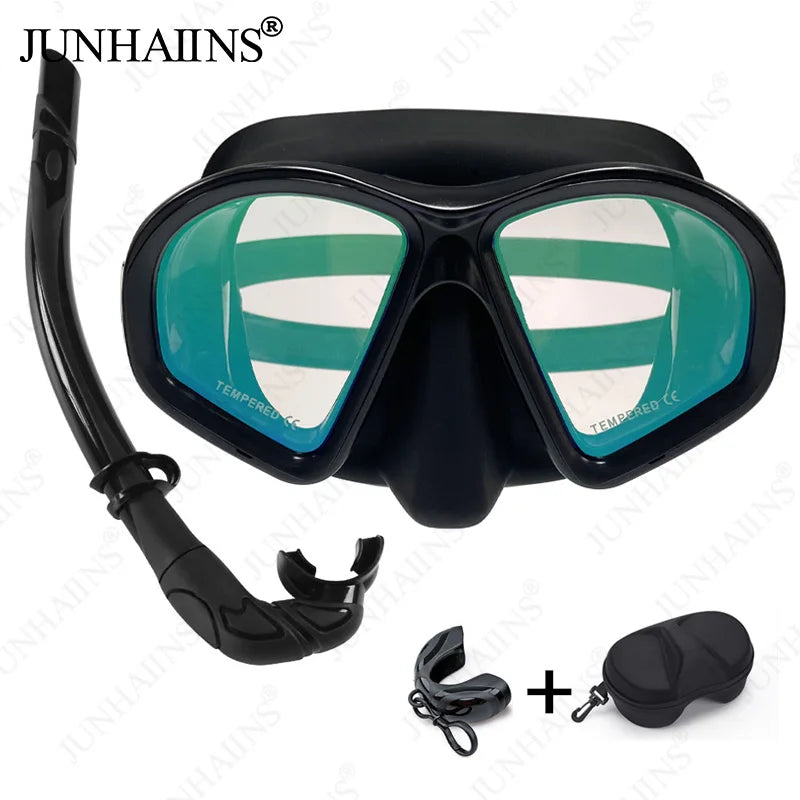 JUNHAIINS diving mask Low capacity multi-purpose diving mask Adult scuba diving mask Men's and women's diving goggles Diving