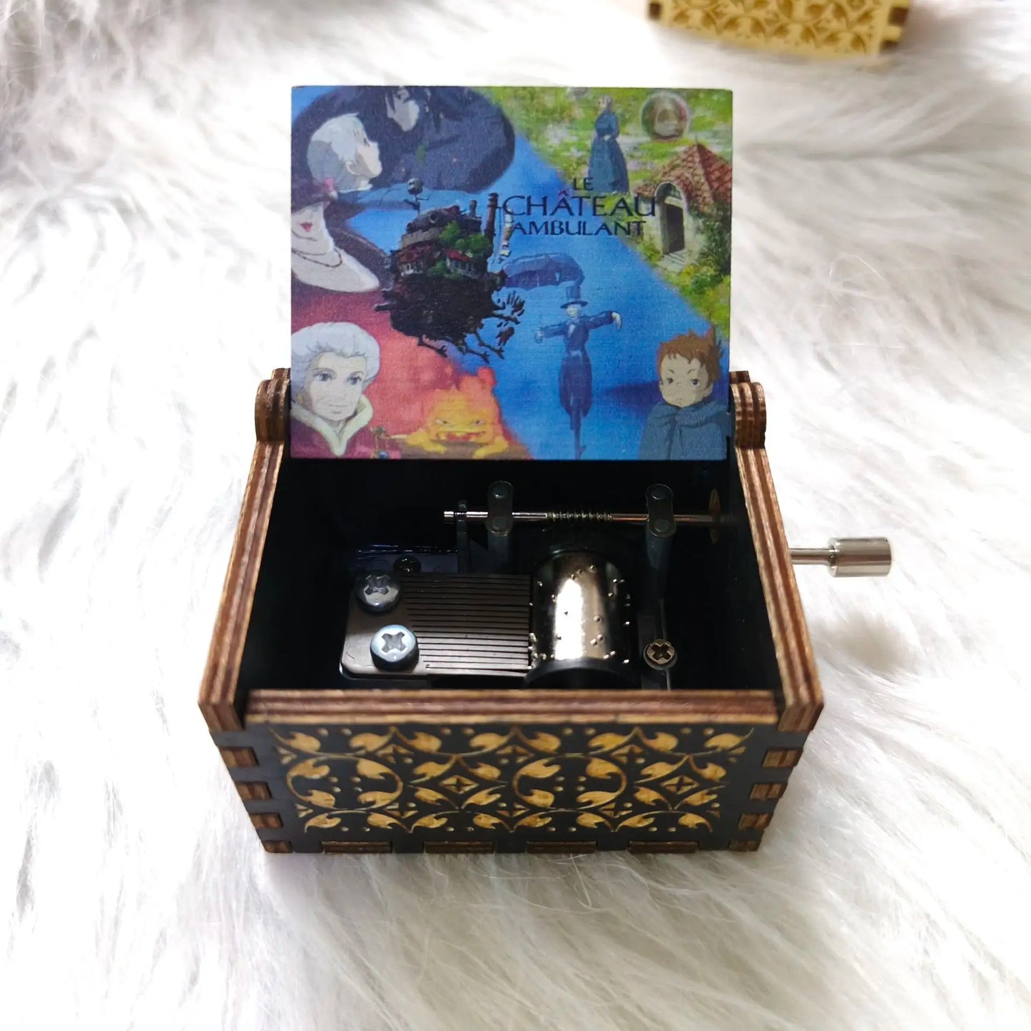 Hot Anime Wooden Carved Music Box Premium Home Decoration Ornament Gift for Christmas/Birthday/Valentine's Day Handmade Gift