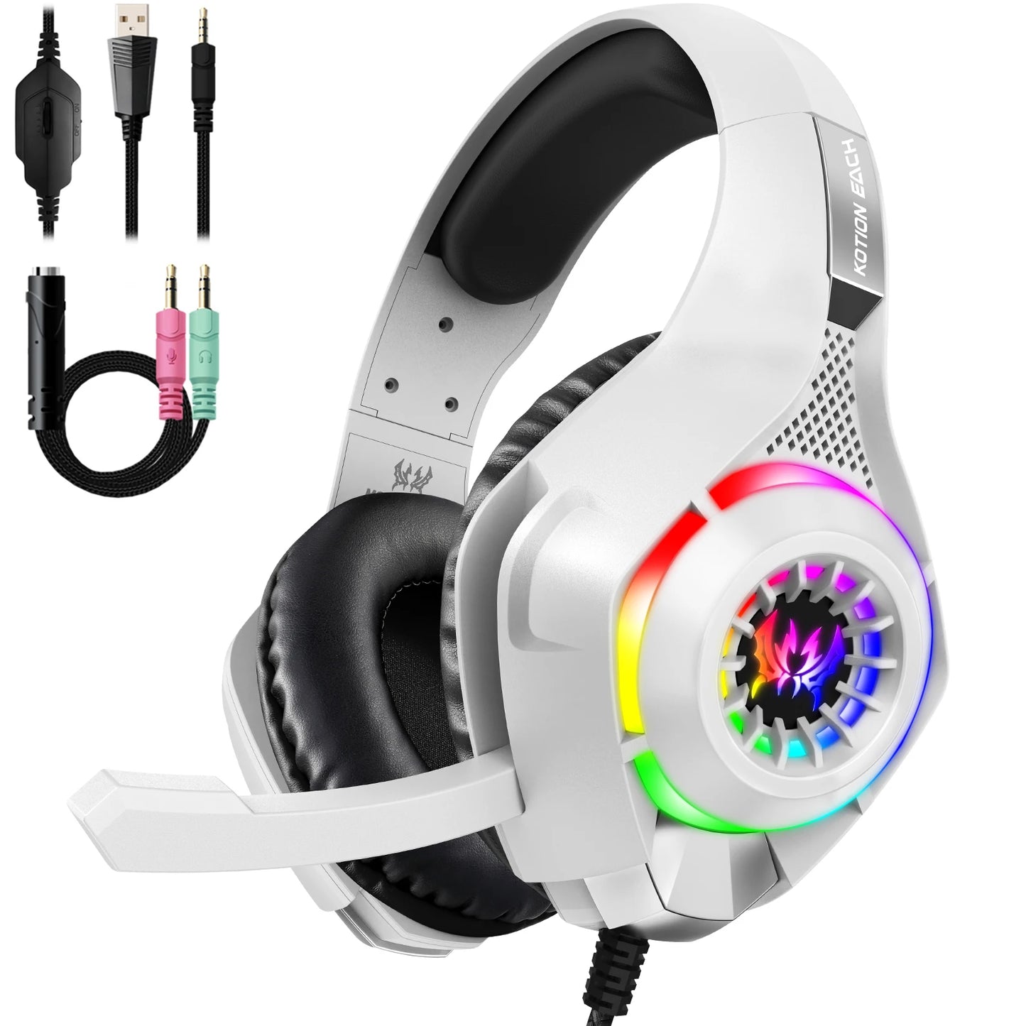Wired Gaming Headset Headphone 3.5mm PC Gaming Headset Earphones With Surround ENC Mic For Computer PS4 PS5 Xbox Bass Stereo