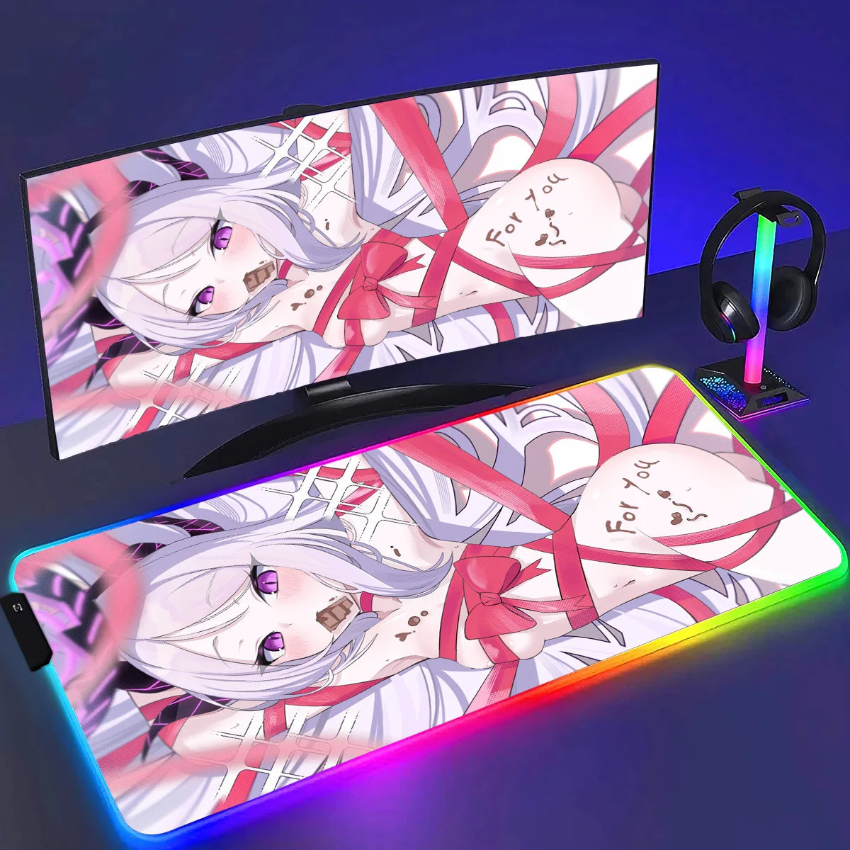 RGB HD Ryuuge Kisaki Blue Archive Game Mousepad Large Keyboard Desk Mat Gaming Mouse Pad LockEdge Edge PC Computer Mat E-Sports