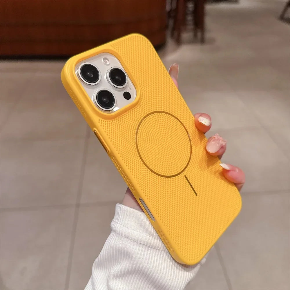 Cooling Heat Dissipation Magnetic Phone Case for iPhone 17 16 15 14 13 12 11 Pro Max Plus 17Pro Breathable Shockproof Back Cover