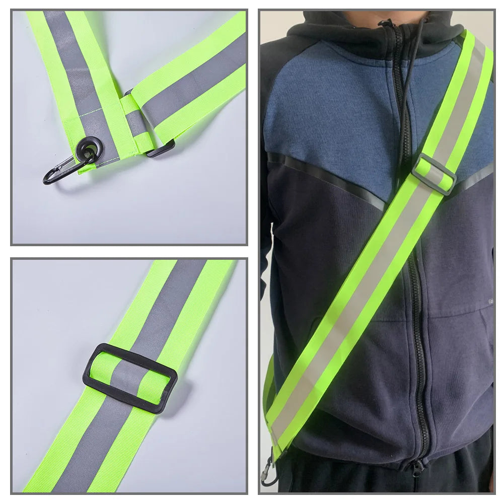 USB Rechargeable Adjustable LED Reflective Belt Cycling Reflective Running Gear Safety Reflective Running Gear for Night Running