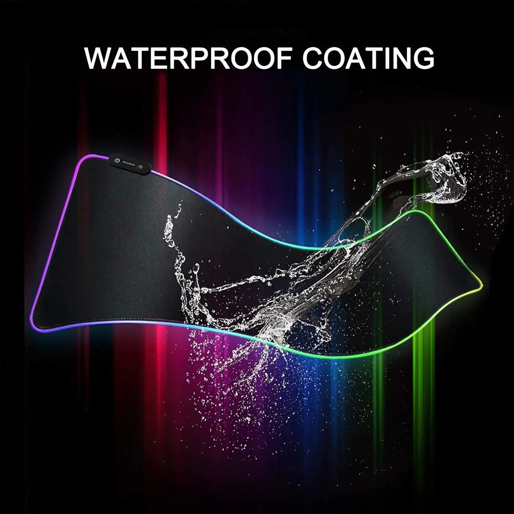 O-One-pieces RGB Pc Gamer Keyboard Mouse Pad Mousepad LED Glowing Mouse Mats Rubber Gaming Computer Mausepad