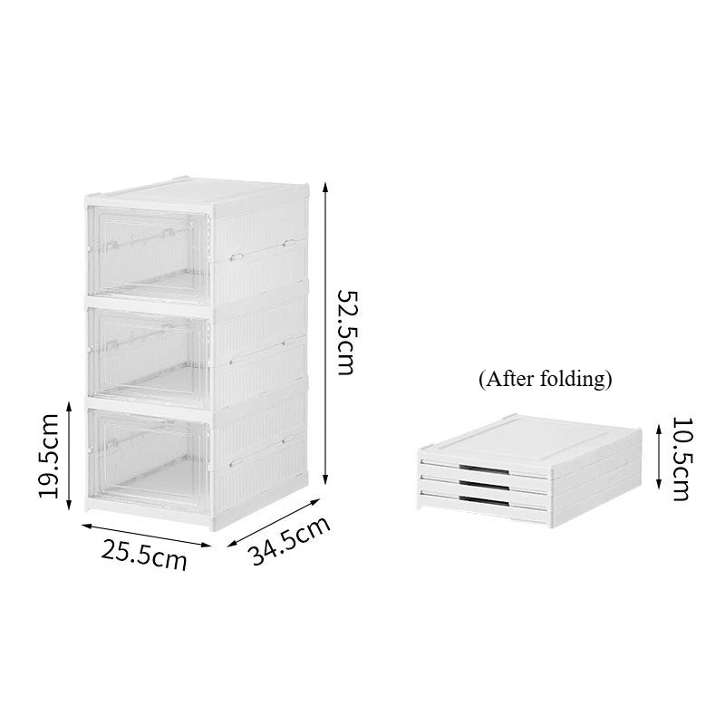 Stackable Shoe Organizer -Dustproof Storage Cabinet with Doors - Durable Plastic Boot and Accessory Rack