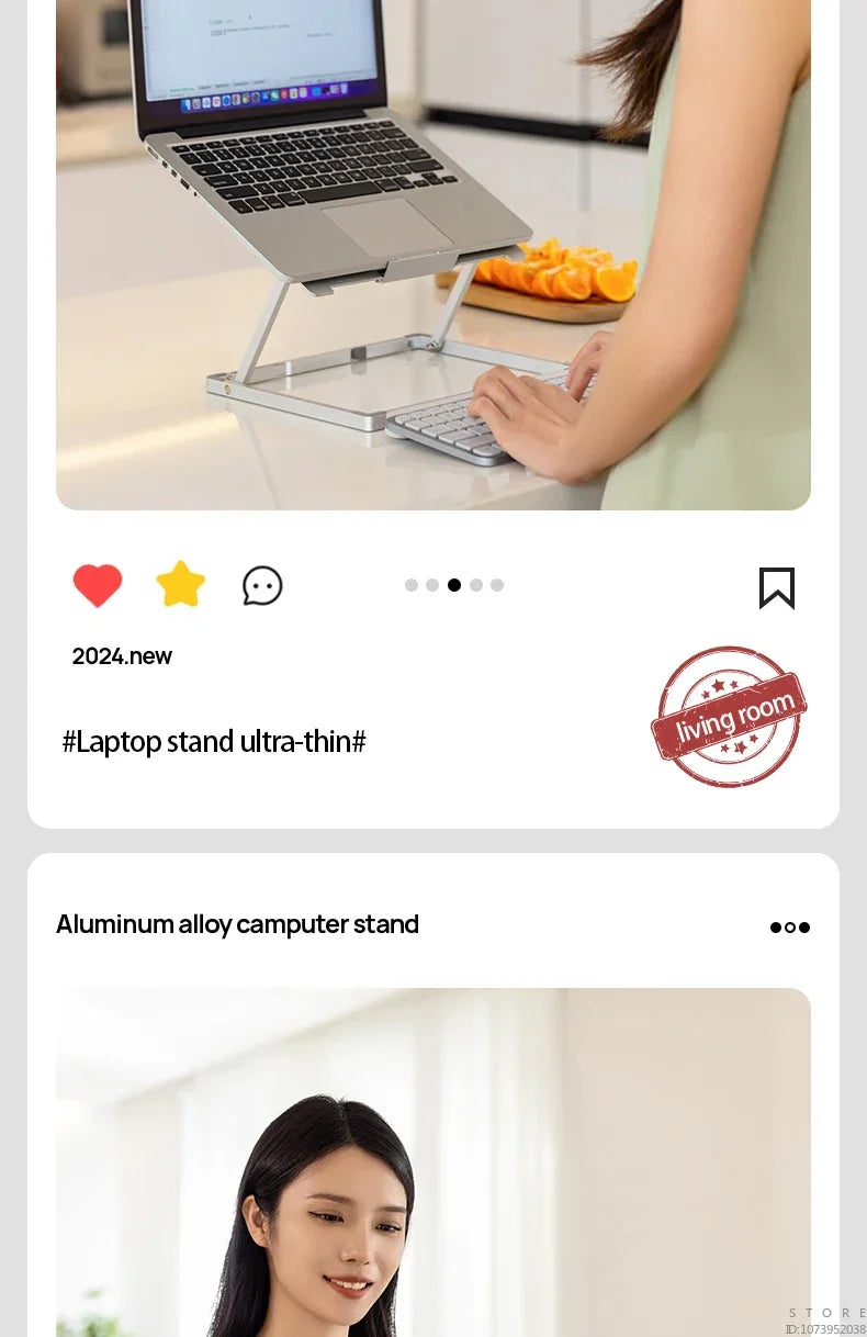 Laptop Stand Adjustable Aluminum Alloy Laptop Tablet Up To 17.3 Inch Laptop Portable Folding Stand Cooling Stand Support