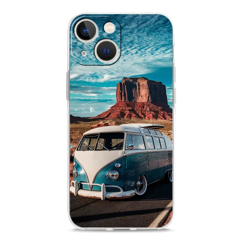 Phone Case For iPhone 17 Cases iPhone Air 16 15 12 13 14 Pro Max 15 Plus 16Pro iPhone11 Cover Combi Van Car Outdoor Camping