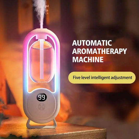 Automatic Fragrance Diffuser, USB Powered Essential Oil Diffuser with Spraying & Light, Home Fragrance for Living Room, Bedroom