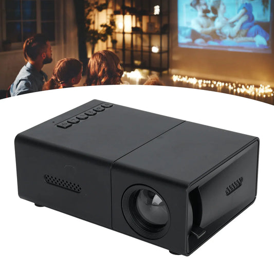 Portable Projector LED Movie Projector 6000lm Brightness HiFi Stereo Speaker HD USB 3.5mm Port for Home Gathering for Phone PC