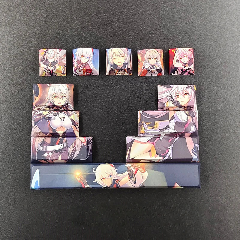 12Keys/Set Anime Character Design Custom Thermal Sublimation Cherry Profile Mechanical Keyboard Supplement Key Custom Keycap