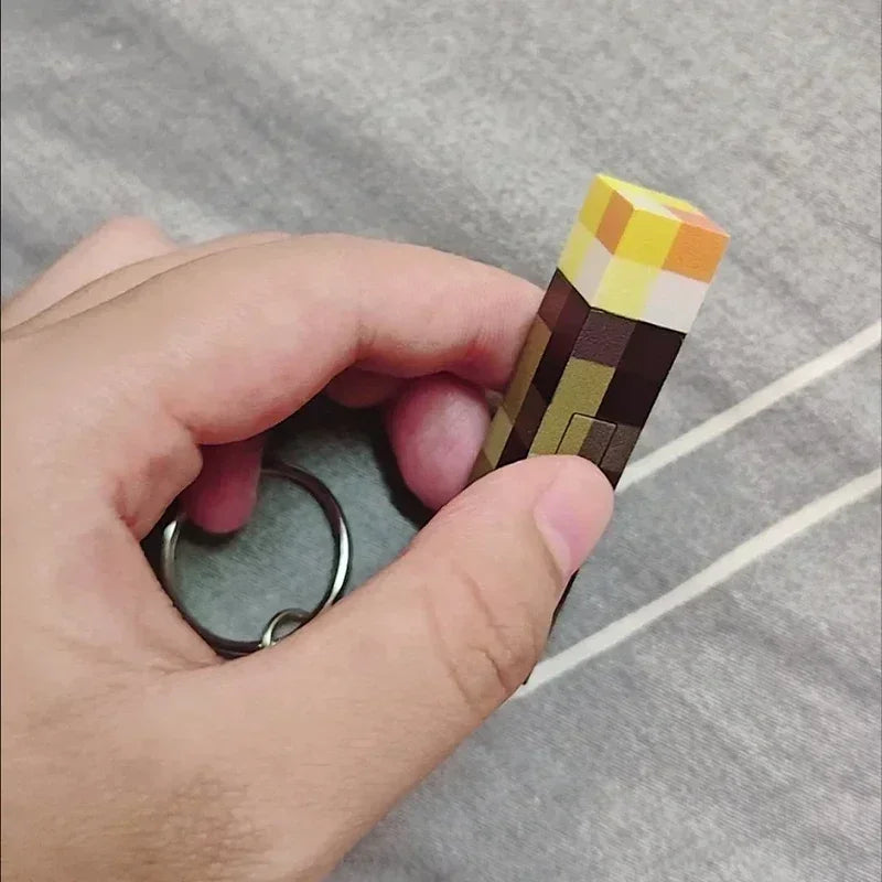 LED Light Keychain With USB Rechargeable Gaming Theme Surrounding Torch Mini Torch Lighting Backpack Pendant Children Gifts