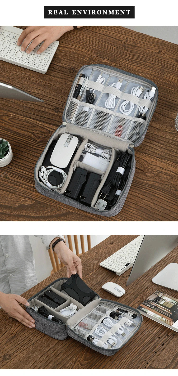 Electronics Organizer Travel Cable Organizer Bag for Electronics Accessories, Portable Tech Carring Large Storage Case for Charg