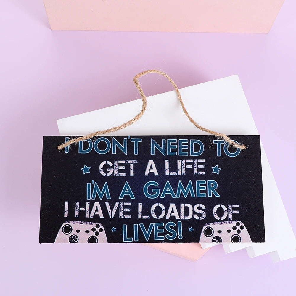 Gaming Room Sign Wood Plaque Do Not Disturb Hanging Pendant I'm Gamer Door Wall Decor Novelty Gift For Teens, Boyfriend, Husband