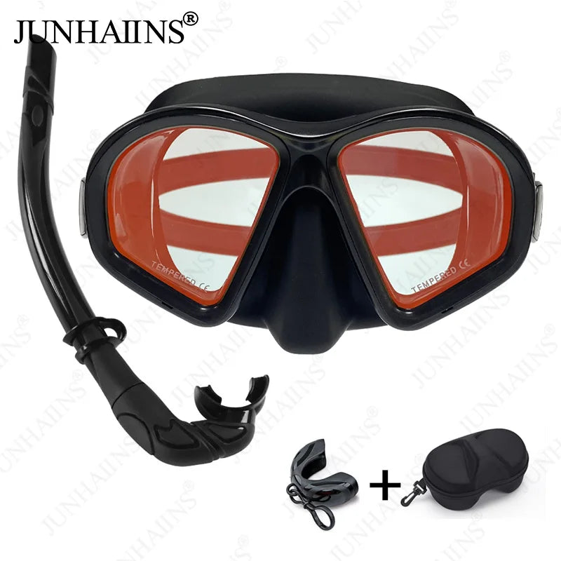JUNHAIINS diving mask Low capacity multi-purpose diving mask Adult scuba diving mask Men's and women's diving goggles Diving