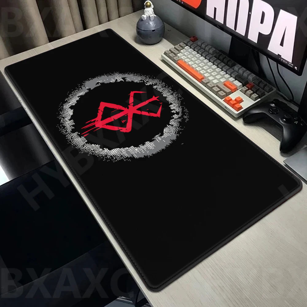 Guts sword in berserk Mouse Mat Berserk Guts Gamer Gaming Mouse Pad Computer Accessories Big Keyboard Laptop Padmouse Speed Desk