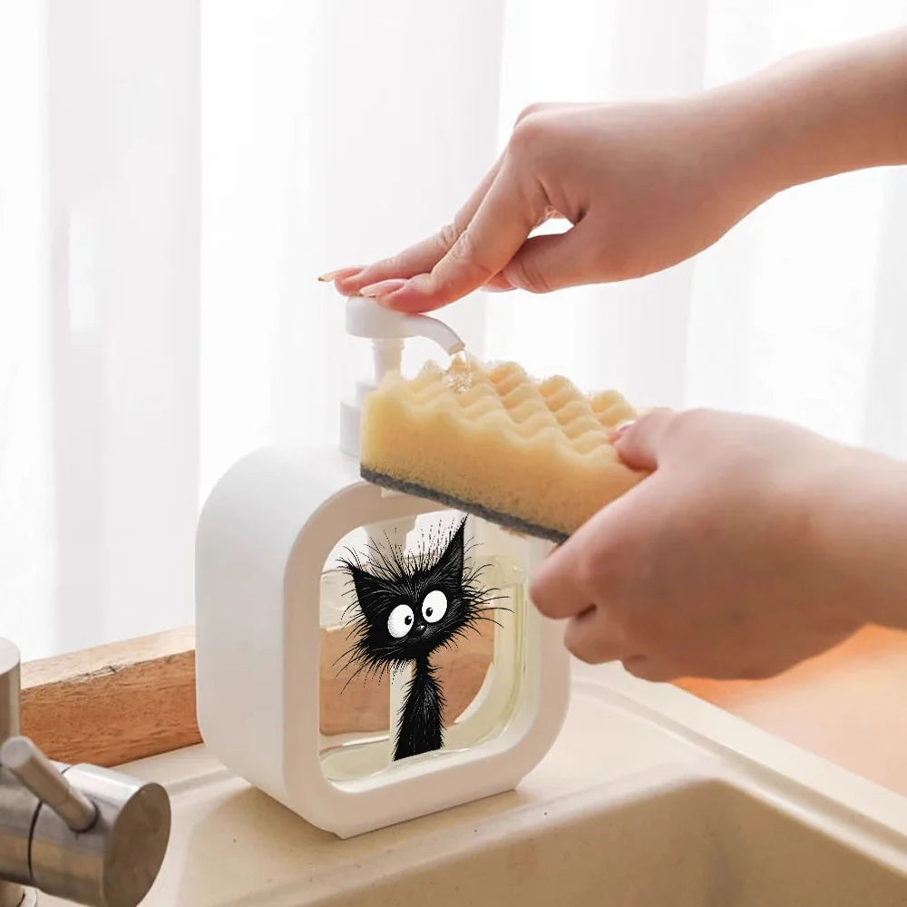Cute soap dispenser - Cartoon cat-shaped, moisturizing hand sanitizer pump bottle