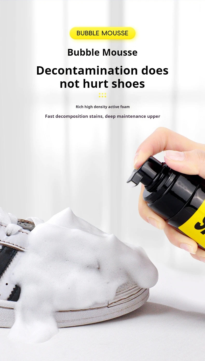Shoes Cleaner Suit Foam Dry Cleaning 150ML Water-Free Foam Sneakers Cleaner Shoe Brush Shoe Cloth Work on White Shoe Suede Boot