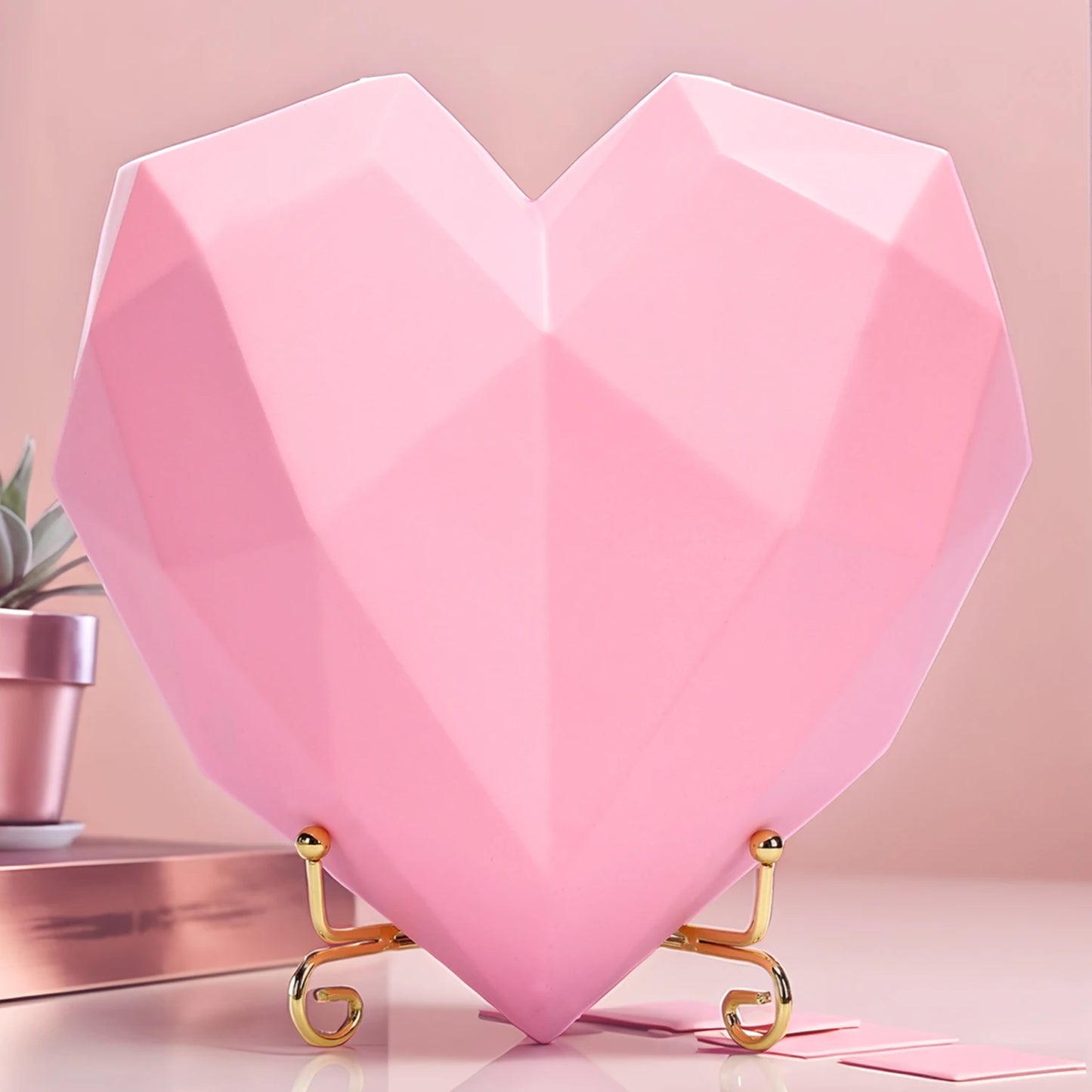 Heart Decor Love Statue Pink and Red Heart Sculpture Couple Wall Decorations Resin Wedding Entrance Table Decor Home Decorations