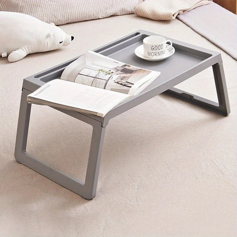 Multi-function Foldable Laptop White Desk with Stabilizing Legs, Portable Study Table for Bed Office, Household Desks Furniture