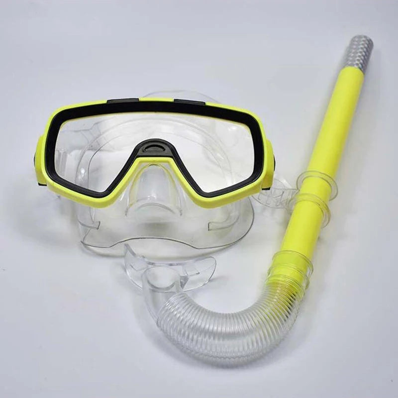 Diving Face Mirror Suction Tube Set For Snorkeling And Swimming Equipment Large Frame Swimming Goggles Adult And Children Swim