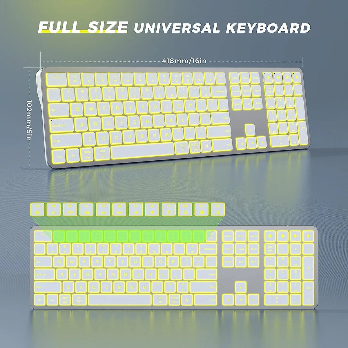 RGB Wireless Bluetooth Keyboard Full Size Multi-Purpose Rechargeable Keyboard Backlight Gaming Keyboard for Tablet PC