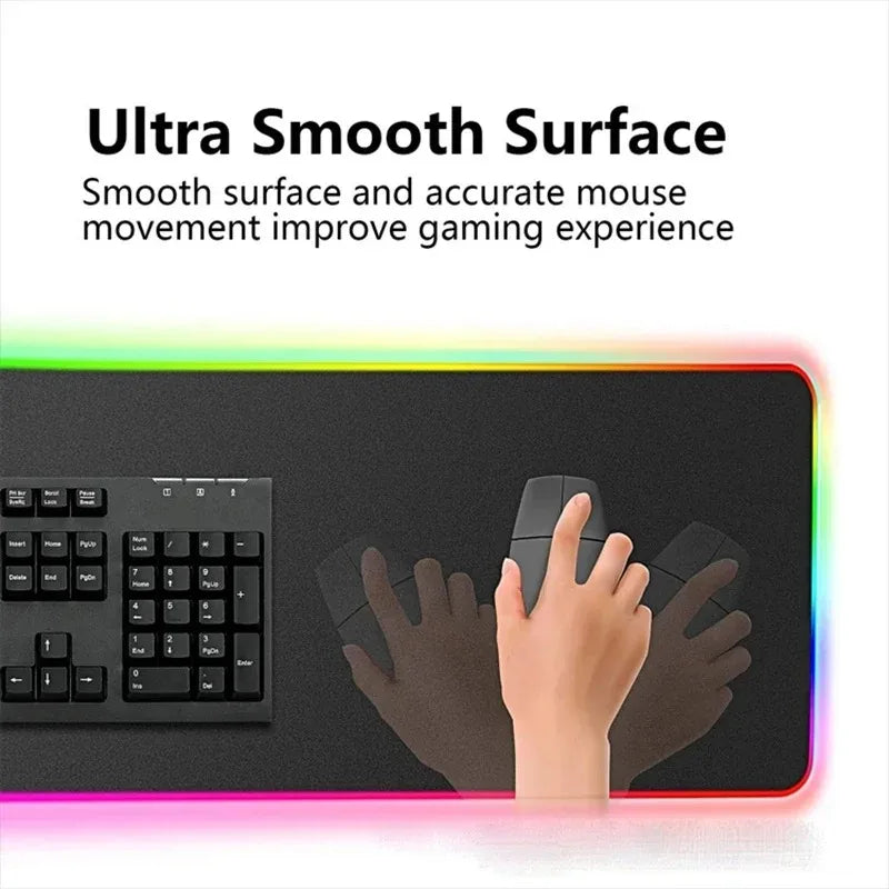 RGB Mousepad Hot Game Clair Obscur Expedition 33 Mouse Pad LED Luminescence Keyboard Deskmat Large Gamer Mice Rug With Backlight