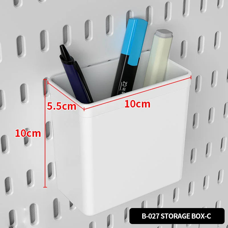 Office Desktop Storage Pegboard: Height-Adjustable Vertical Storage Rack (For Stationery Storage And Decorative Figurine Display