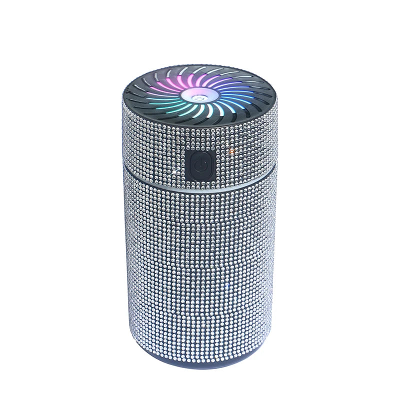 Luxury Shiny Car Diffuser Humidifier with LED Light Diamond Auto Air Purifier Diffuser Air Freshener Bling Car Accessories