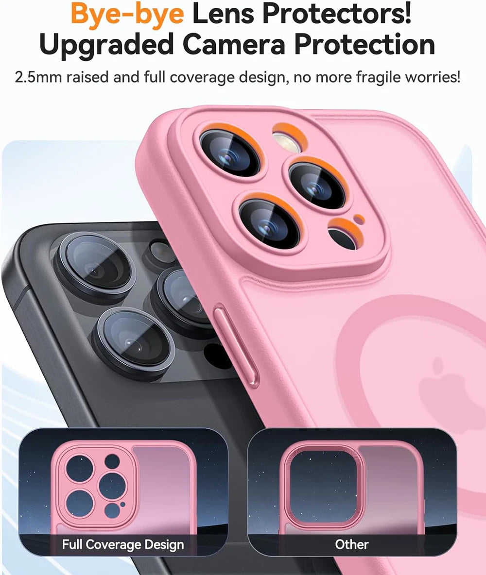 Luxury Armor Shockproof Hybrid Case For iPhone 16 15 14 13 Pro Max Plus Matte Transparent Hard Cover Silicone Soft Shell Clear