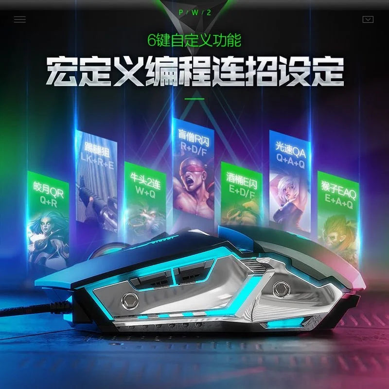 RGB Dual-Mode Wired Mouse 2.4G Wireless Mouse Gaming Mouse Rechargeable Silent Mouse 3600 DPI Adjustable Mouse Mice for Laptop