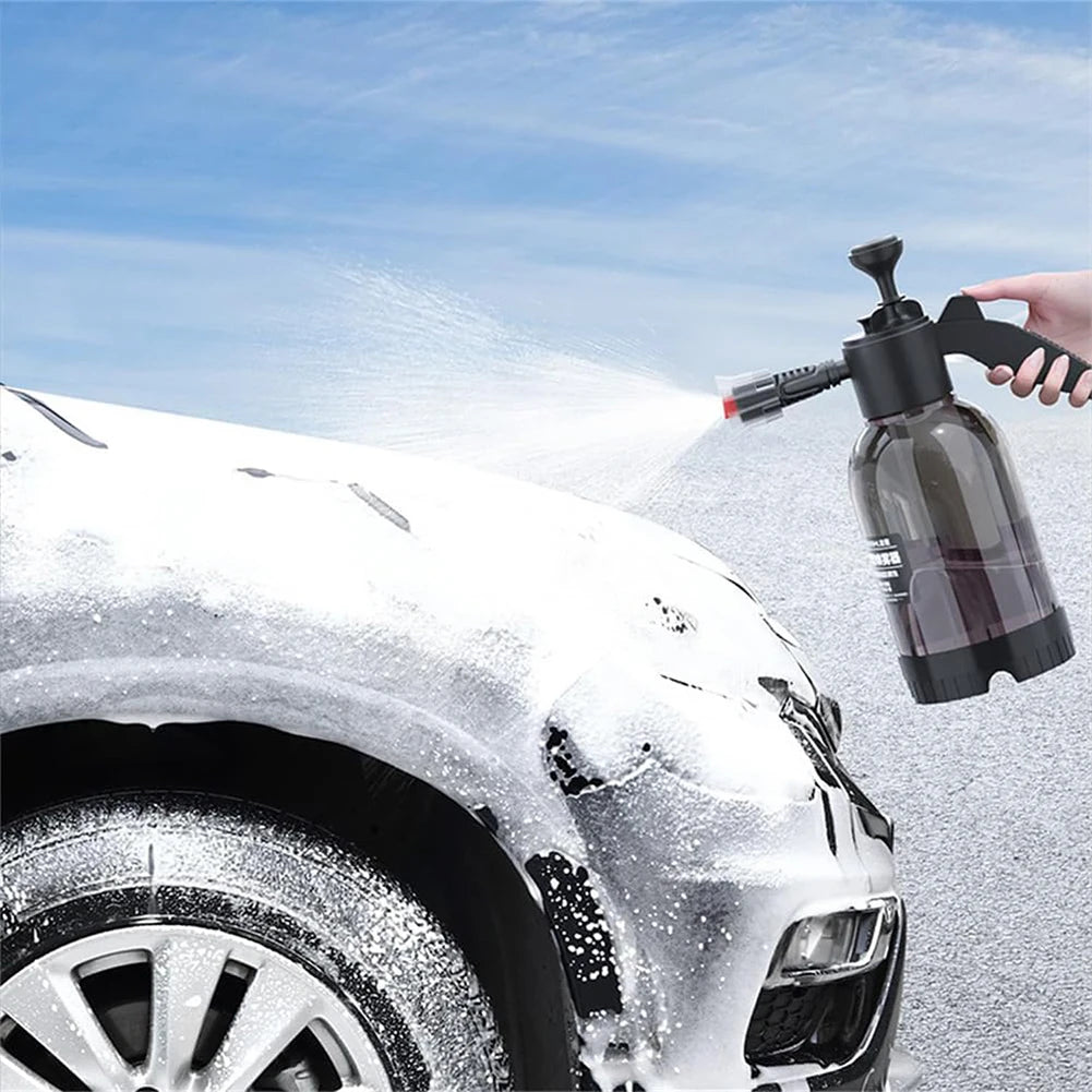 2L Foam Sprayer with Two Nozzle Options Hand Pressure Snow Foam Sprayer Water Sprayer Pump Foam Sprayer for Car Washing