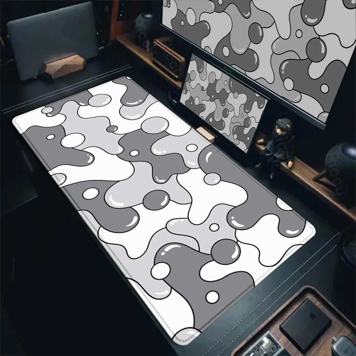 Gaming Mouse Pad Large Size Table Pad Blue & White Strata Liquid Mousepad XXL Computer Play Mat Rubber Mausepad Keyboard Deskmat