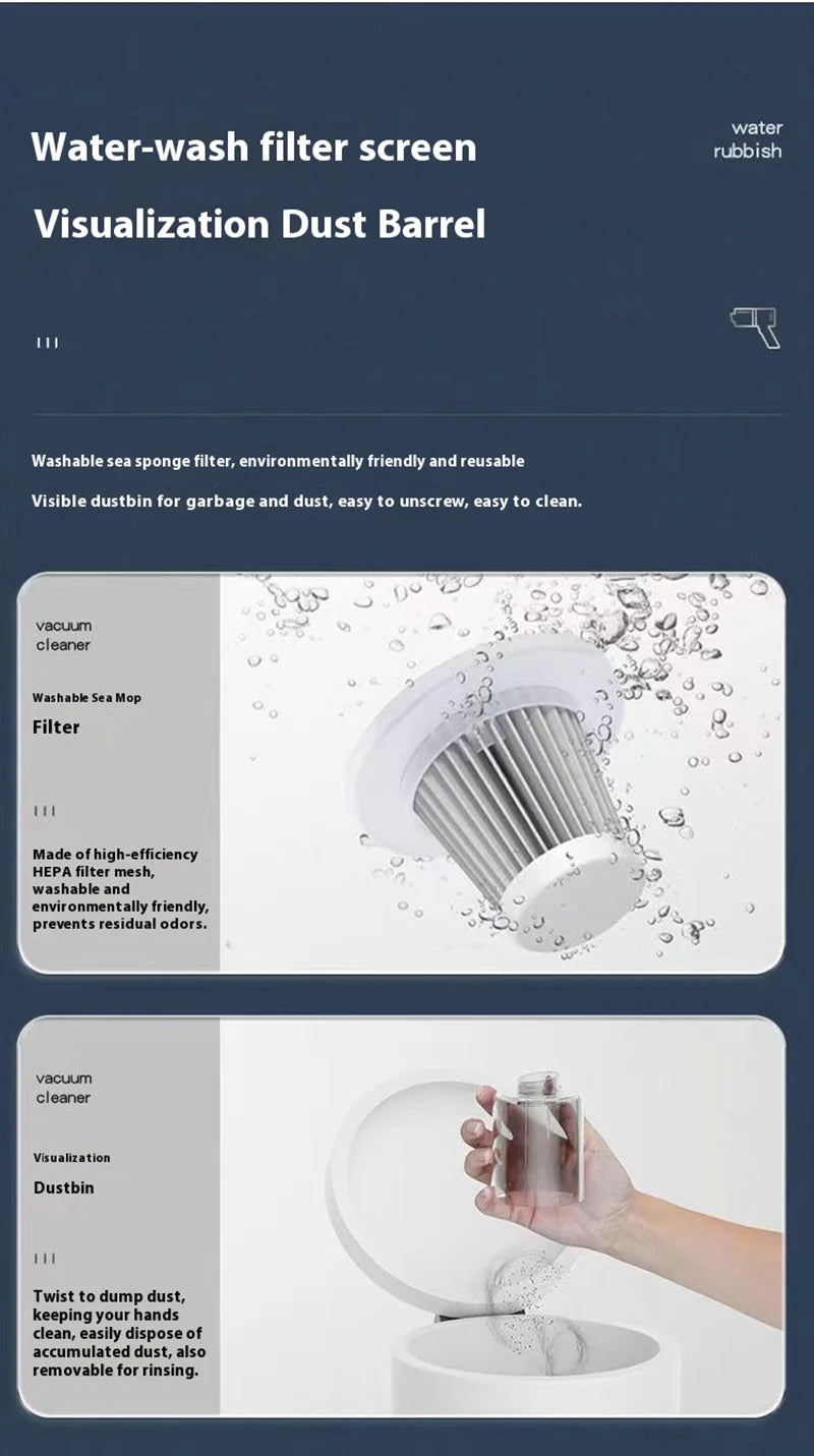 Wireless Mini Vacuum Cleaner Portable Dust Collector Dry And Wet Home Car Dual-Use Handheld Cleaning Appliances USB Charging
