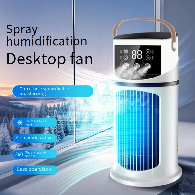 Spray Cooling Fan Air Cooler for Home Office with Strong WindusbMultifunctional Timed Cooling Fan