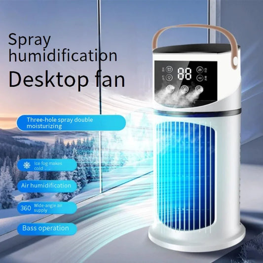 Spray Cooling Fan Air Cooler for Home Office with Strong WindusbMultifunctional Timed Cooling Fan
