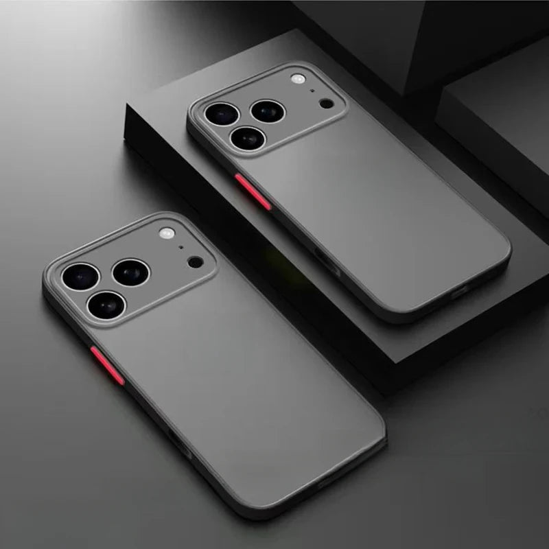 For iPhone 17ProMax 17 Pro Max 17Air AiR 16 16Plus Plus + Pro 16E E New Armor Shockproof Matte Hard Silicone Frosted Back Cover