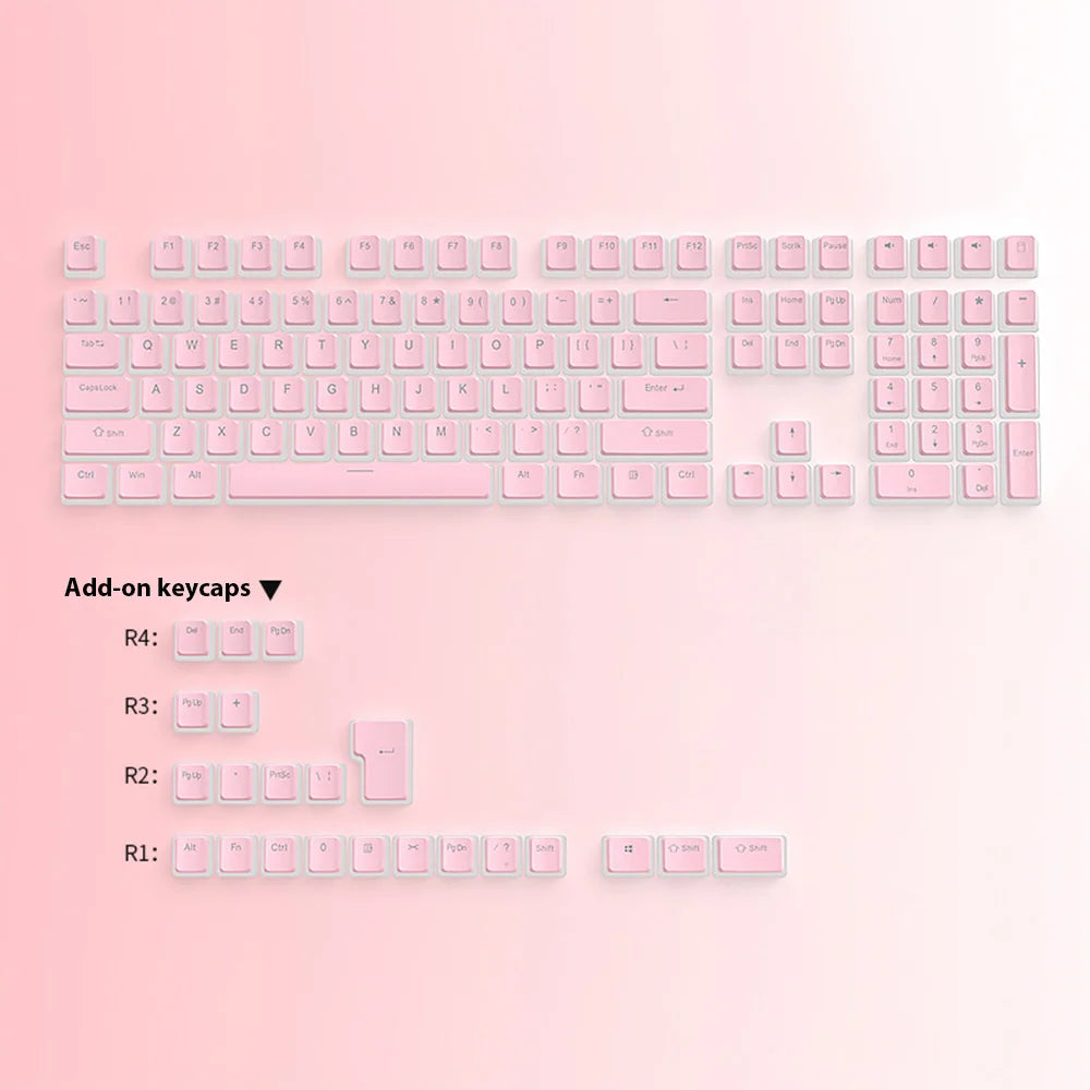 130 Keys Pudding Keycaps For 61 68 84 87 96 98 100 104 108 Key RGB Mechanical Keyboard PBT Double Shot Mteria keyboard keycaps