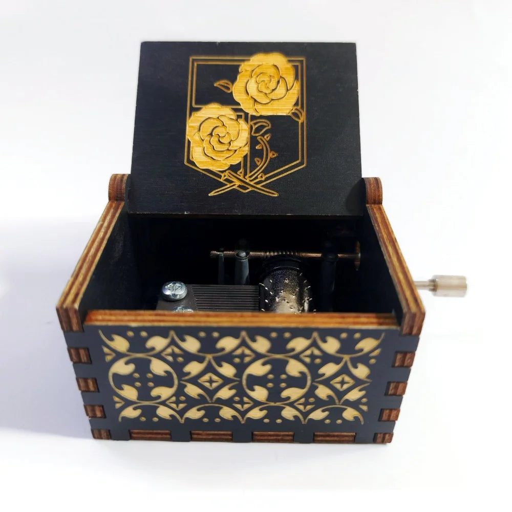 Hot Anime Wooden Carved Music Box Premium Home Decoration Ornament Gift for Christmas/Birthday/Valentine's Day Handmade Gift