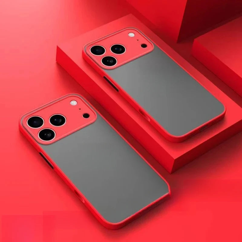 For iPhone 17ProMax 17 Pro Max 17Air AiR 16 16Plus Plus + Pro 16E E New Armor Shockproof Matte Hard Silicone Frosted Back Cover