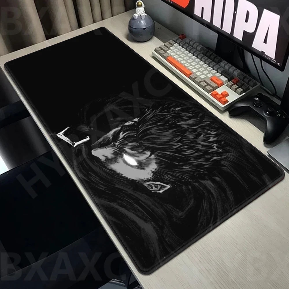 Guts sword in berserk Mouse Mat Berserk Guts Gamer Gaming Mouse Pad Computer Accessories Big Keyboard Laptop Padmouse Speed Desk