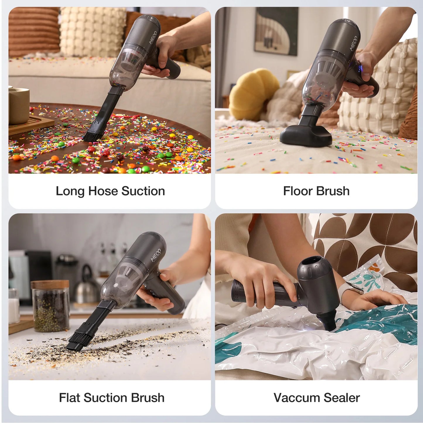 MECO ELEVERDE ME-VC2 Electric Compressed Air Duster & Vacuum Cleaner 4 in 1 Function Powerful 3-Gear Keyboard Cleaner for Home