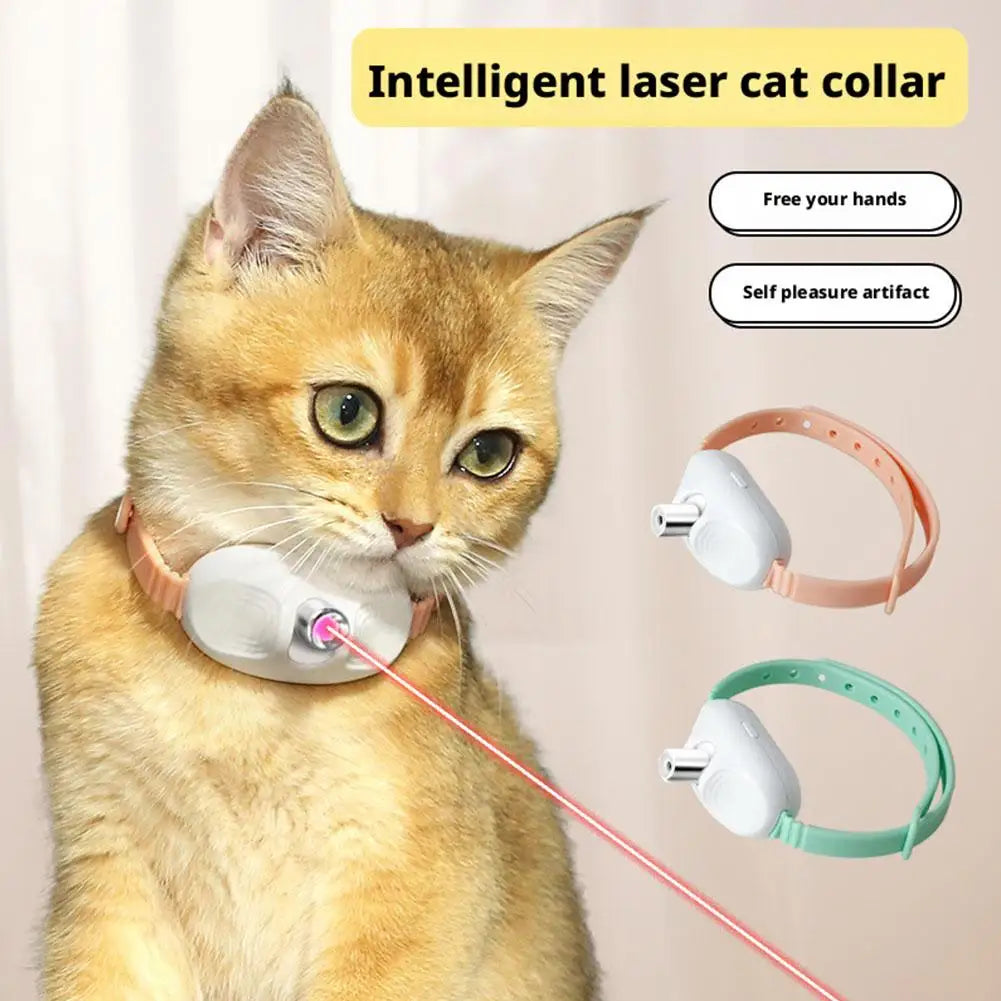 New Smart LED Laser Pet Collar Hands Free Automatic Laser Teaser Toy for Cats Dogs Interactive Pet Supplies