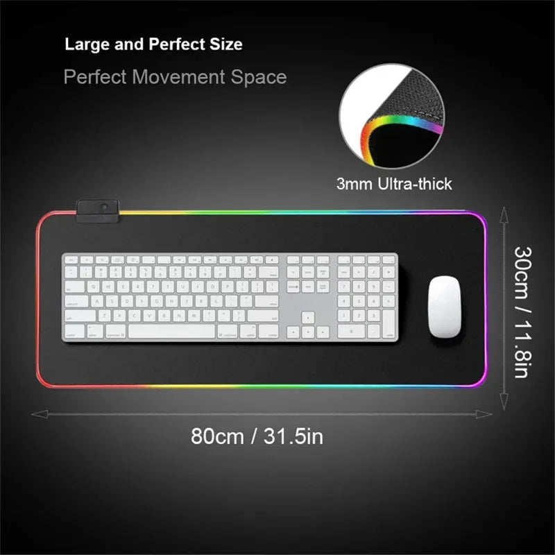 Gaming Cool Mouse Pad with Backlight Mouse Carpet Huge Rugs Rgb Mat 50x100cm Rubber Mat Landscape Led Pc Gamer Speed Desk Mats
