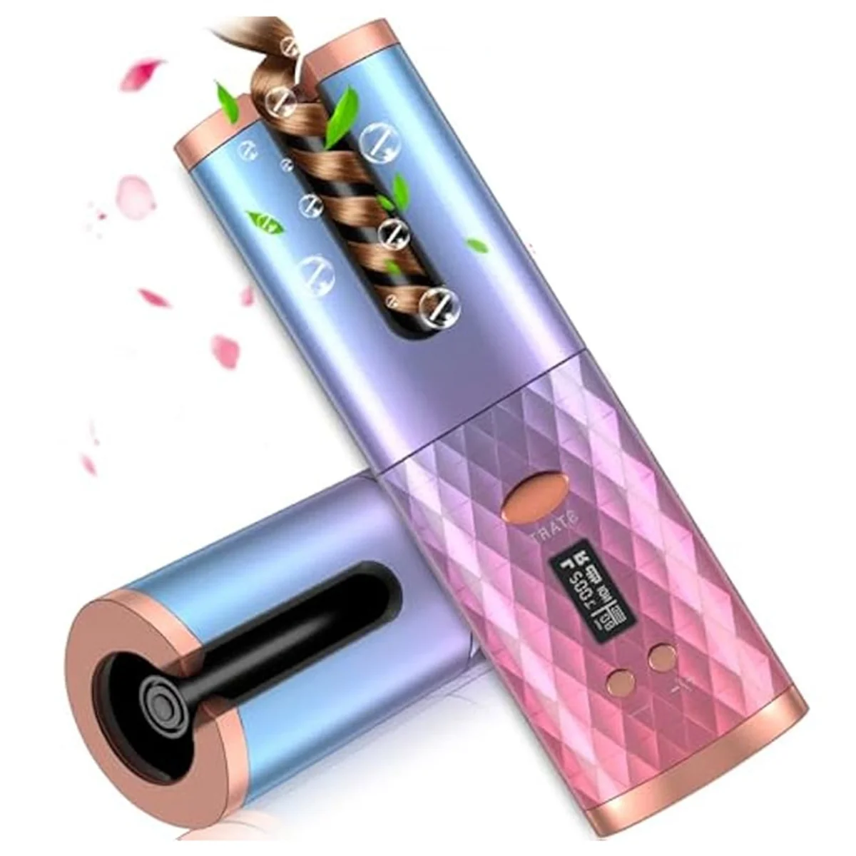 Hair curlerAutomatic Curling Iron, Cordless Auto Hair Curler,Portable Rotating Curling Wave Wand Styling Tool, Auto Shut Off