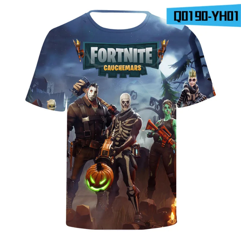 New Game Fortnite T-Shirts Anime Beach 3D Printed Streetwear Cute Cartoon O-Neck Oversized T Shirt Harajuku Kids Tees Tops Gift