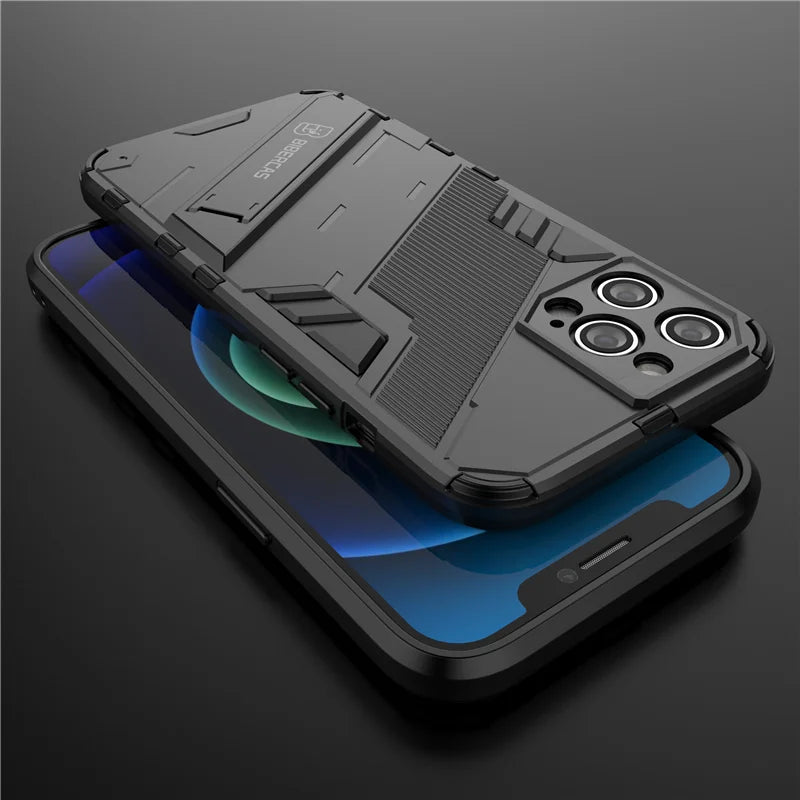 Armor Cyber Shockproof Case For iPhone 17 Air  12 13 Mini 14 15 16 Pro XR XS Max X 11 Pro Max 7 8 16 Plus Stand Holder Cover