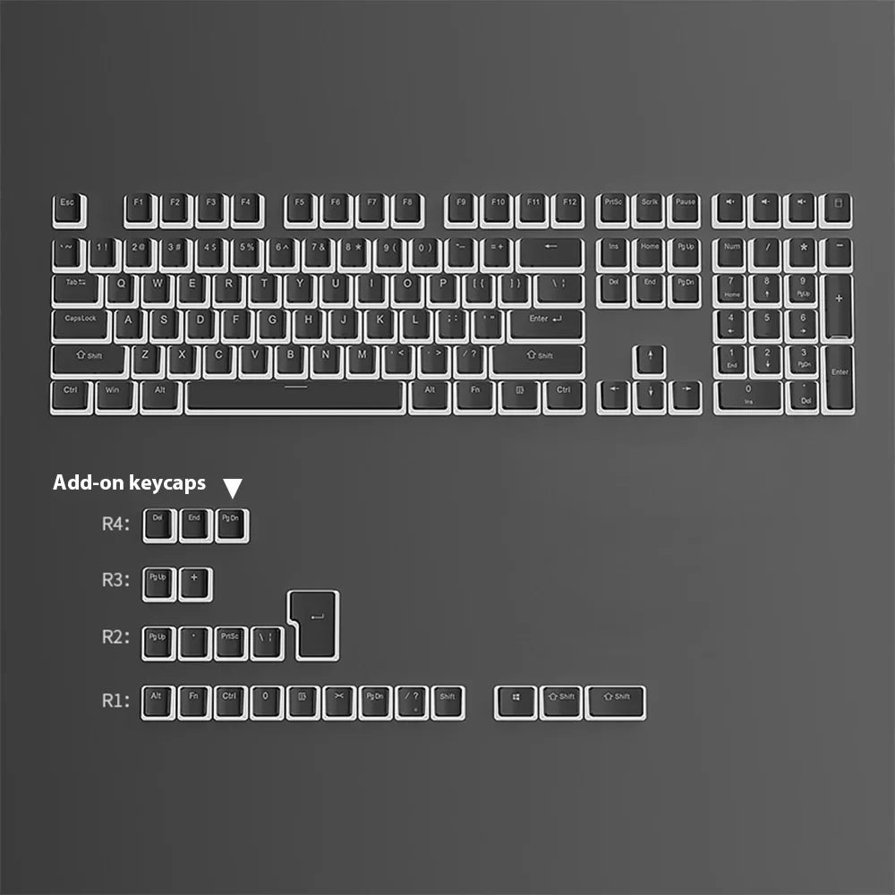 130 Keys Pudding Keycaps For 61 68 84 87 96 98 100 104 108 Key RGB Mechanical Keyboard PBT Double Shot Mteria keyboard keycaps